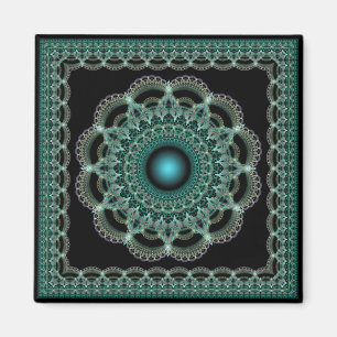 Fractal supernatural framed pattern magnet