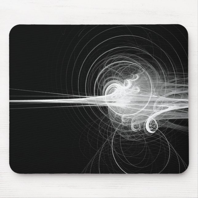 Fractal Swirl - Black Mouse Pad (Front)