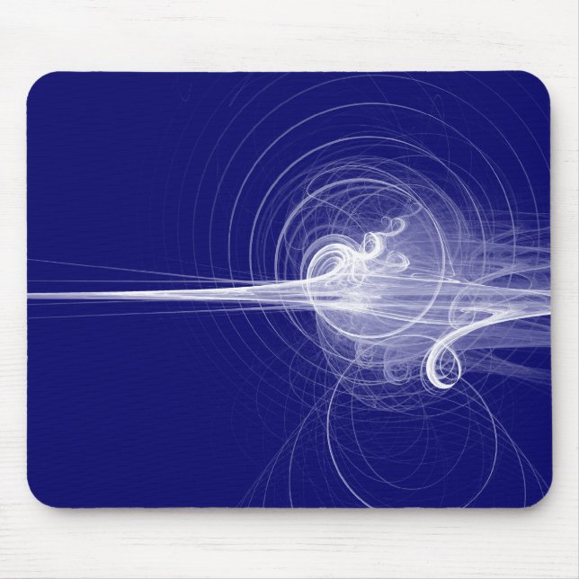 Fractal Swirl - Deep Navy Mouse Pad (Front)