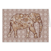 Fractal swirl elephant - brown and taupe (Front Horizontal)