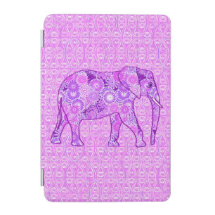Fractal swirl elephant - purple and orchid iPad mini cover