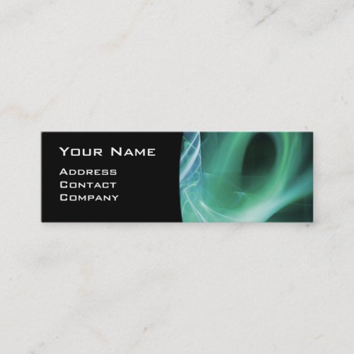 FRACTAL SWIRL GEM MONOGRAM black white purple Mini Business Card