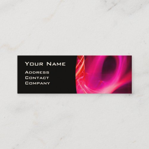 FRACTAL SWIRL GEM MONOGRAM black white red pink Mini Business Card