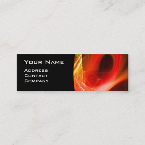 FRACTAL SWIRL GEM MONOGRAM black white yellow red Mini Business Card