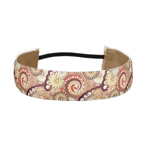 Fractal swirl pattern chocolate and cream athletic headband