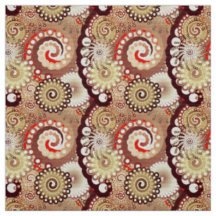 Fractal swirl pattern, chocolate and cream fabric