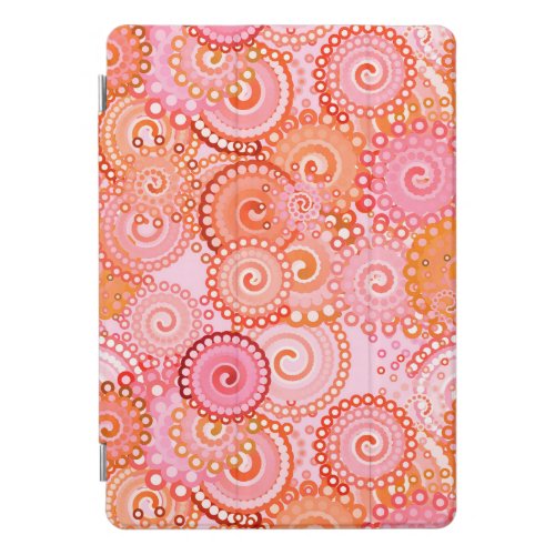 Fractal swirl pattern coral and pink iPad mini co iPad Pro Cover