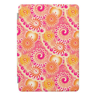 Fractal swirl pattern, coral, peach iPad pro cover