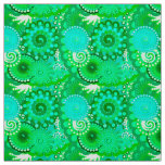 Fractal Swirl pattern, Jade, Turquoise and Aqua Fabric