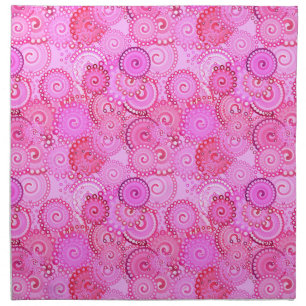 Fractal swirl pattern, pink and fuchsia cloth napkin