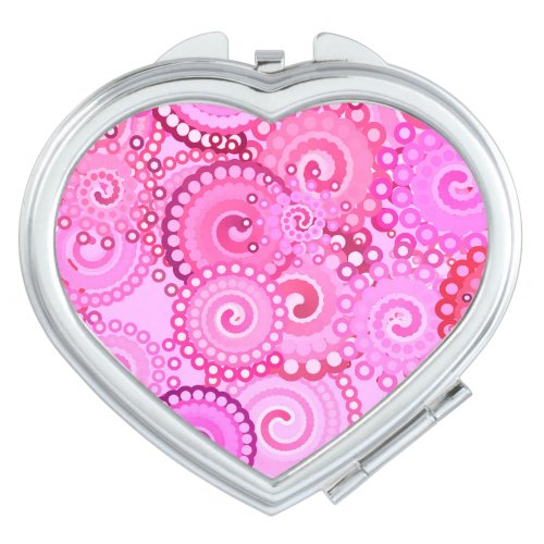 Fractal swirl pattern pink and fuchsia makeup mirror