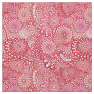Fractal swirl pattern, pink, coral, peach fabric