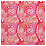 Fractal swirl pattern, pink, fuchsia, coral fabric