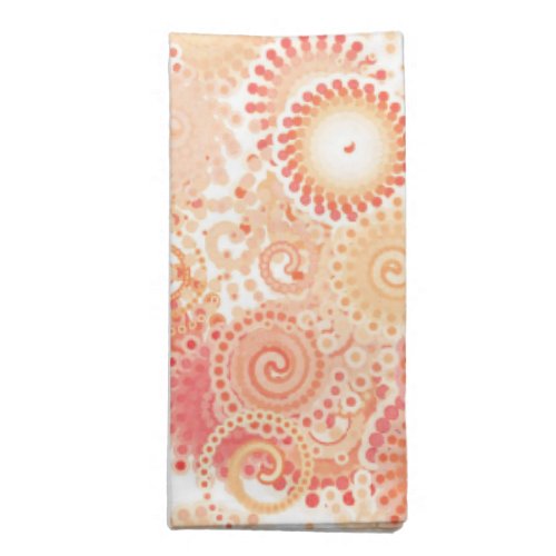 Fractal swirl pattern shades of coral and peach cloth napkin