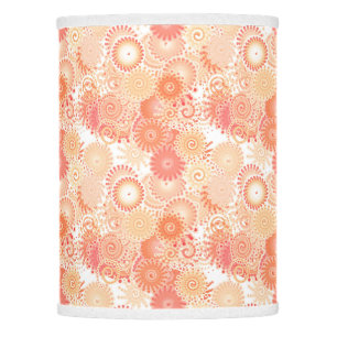 Fractal swirl pattern, shades of coral and peach lamp shade
