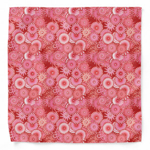 Fractal swirl pattern, shades of deep red bandana