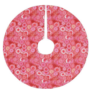 Fractal swirl pattern, shades of deep red brushed polyester tree skirt