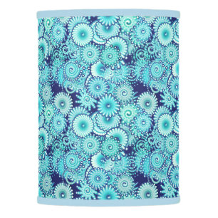 Fractal swirl pattern, shades of denim blue lamp shade