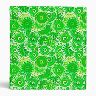 Fractal swirl pattern, shades of emerald green binder