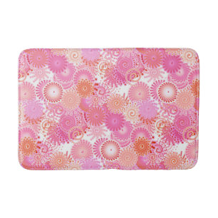 Fractal Swirl Pattern, Shades of Pink and Coral Bath Mat