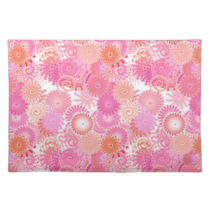 Fractal swirl pattern, shades of pink and coral placemat