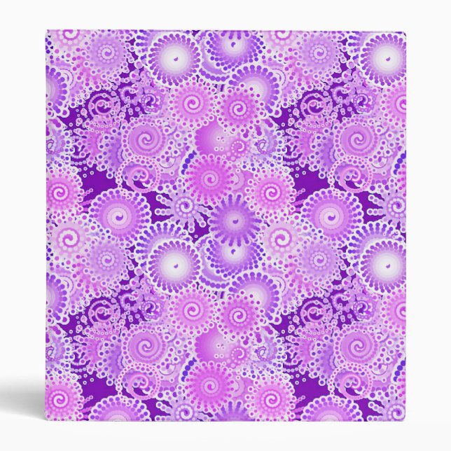 Fractal swirl pattern, shades of purple binder (Front)