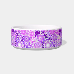 Fractal swirl pattern, shades of purple bowl