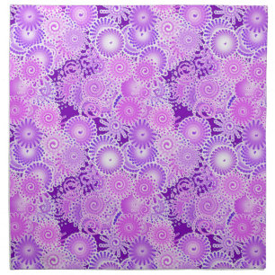 Fractal swirl pattern, shades of purple cloth napkin