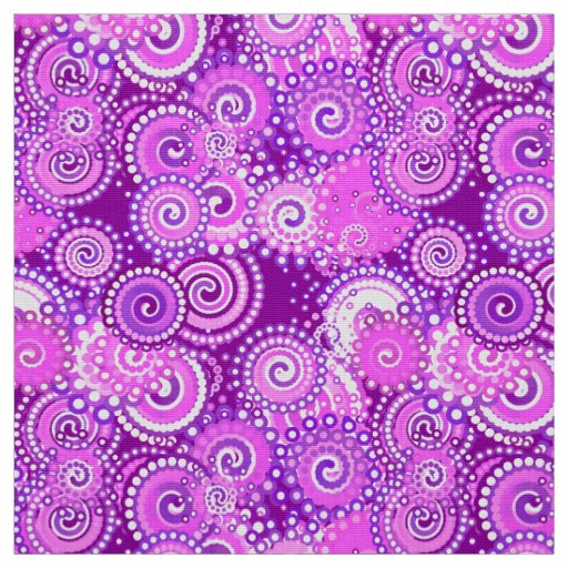 Fractal swirl pattern, shades of purple fabric