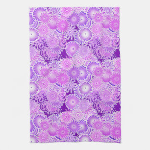 Fractal swirl pattern, shades of purple towel
