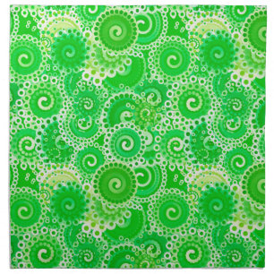 Fractal swirl pattern, shades of spring green napkin