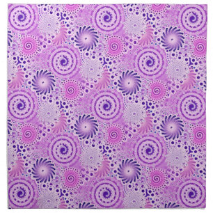 Fractal swirl pattern, violet, orchid cloth napkin