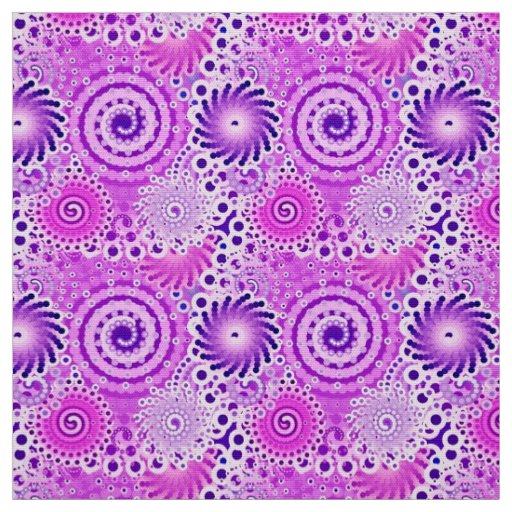Fractal swirl pattern, violet, orchid fabric