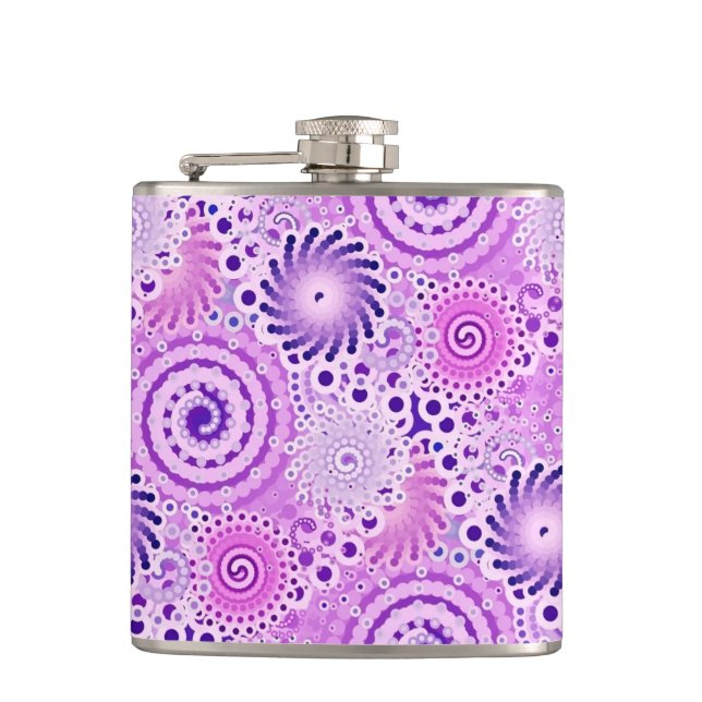 Fractal swirl pattern, violet, orchid flask (Front)