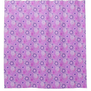Fractal swirl pattern, violet, orchid shower curtain