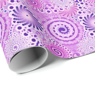 Fractal swirl pattern, violet, orchid wrapping paper