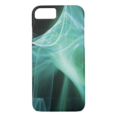 FRACTAL SWIRLS IN BLUE TURQOISE GREEN TEAL iPhone 87 CASE