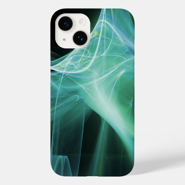 FRACTAL SWIRLS IN BLUE TURQOISE GREEN TEAL Case-Mate iPhone CASE (Back)