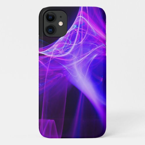 FRACTAL SWIRLS IN PURPLE BLUE PINK iPhone 11 CASE