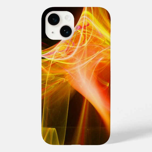 FRACTAL SWIRLS IN YELLOW ORANGE RED Case-Mate iPhone CASE (Back)