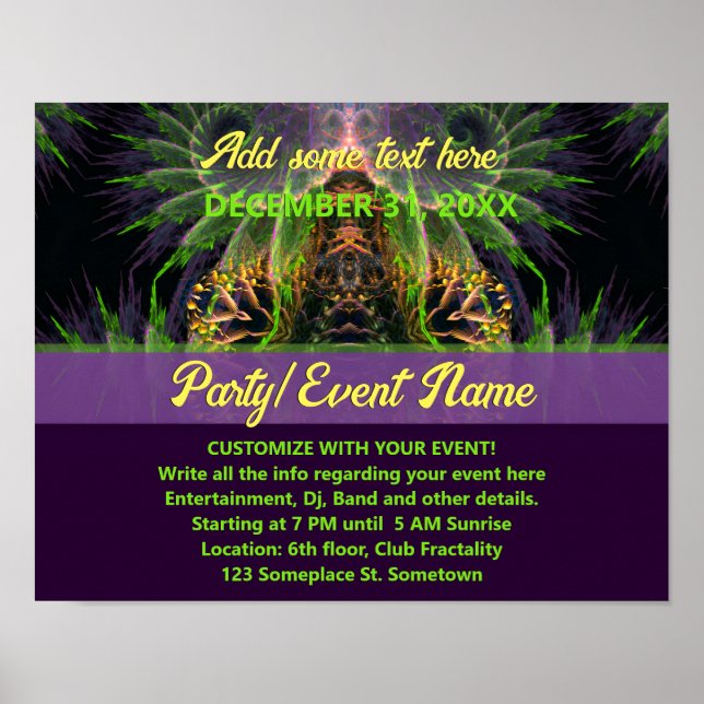 Fractal Temple Forest Fantasy Poster (Front)