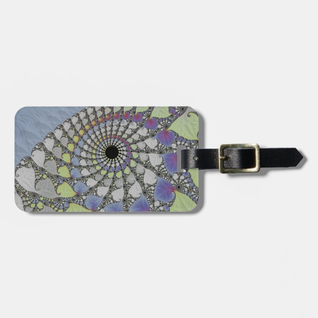 Fractal texture v laptop sleeve luggage tag (Front Horizontal)