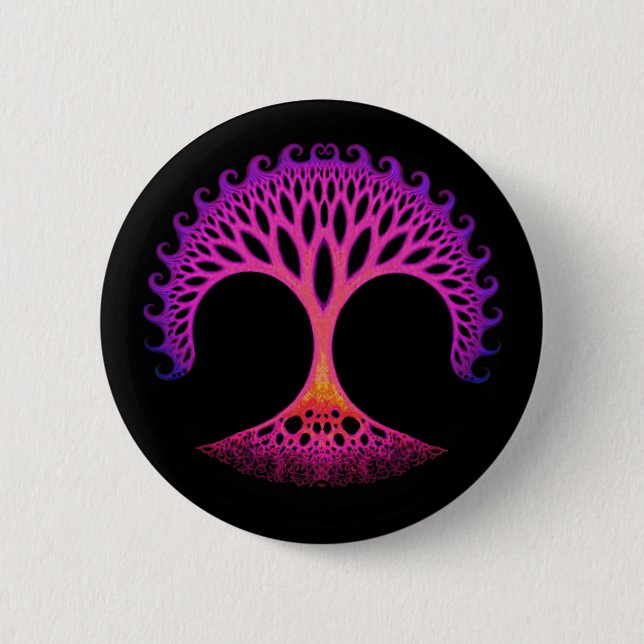 Fractal Tree of Life Inspiration Pinback Button (Front)