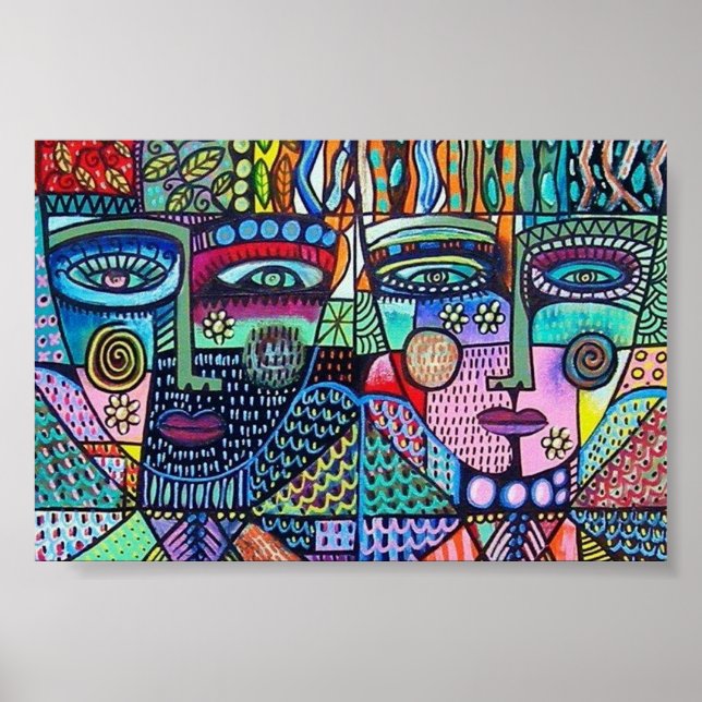 Fractal Tree of Life Mexican Couple Poster (Front)