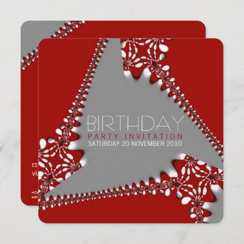 Fractal Tri_Abstract Birthday Invitation