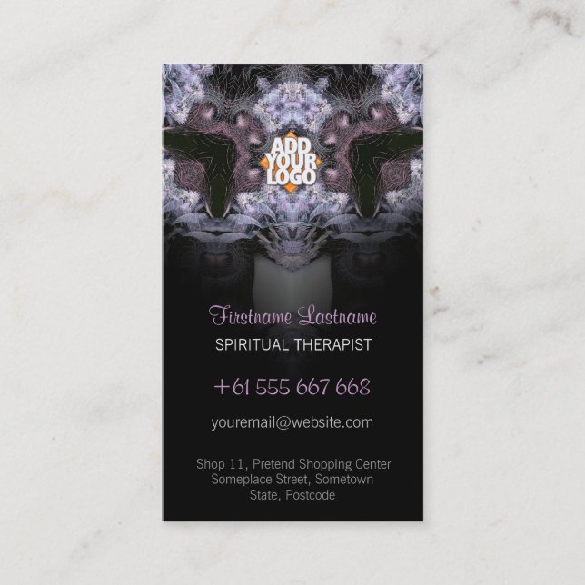 Fractal Tribal Lace w/ Logo Business Card (Front)