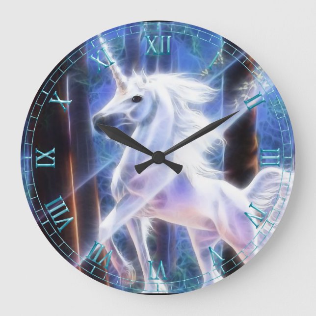 Fractal Unicorn Wall Clock (Front)