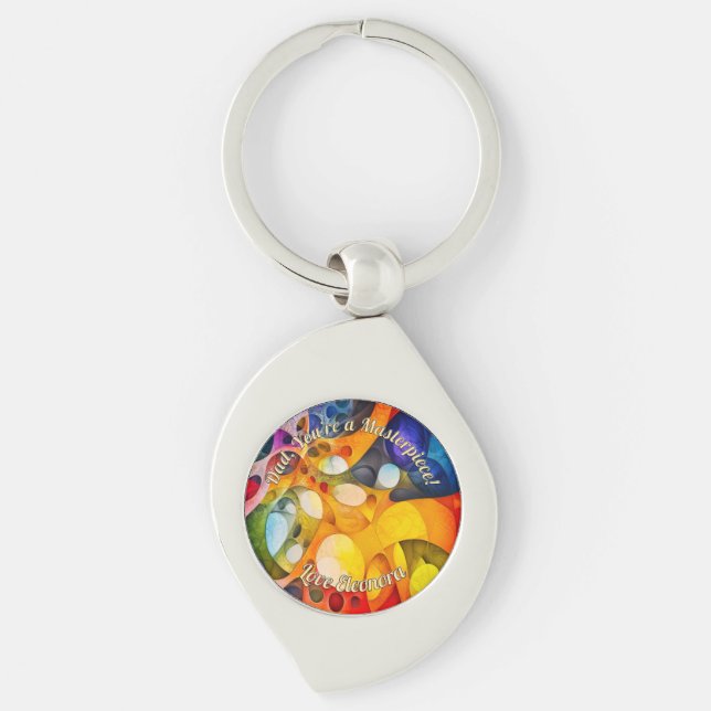 Fractal Universe Swirl Keychain (Front)