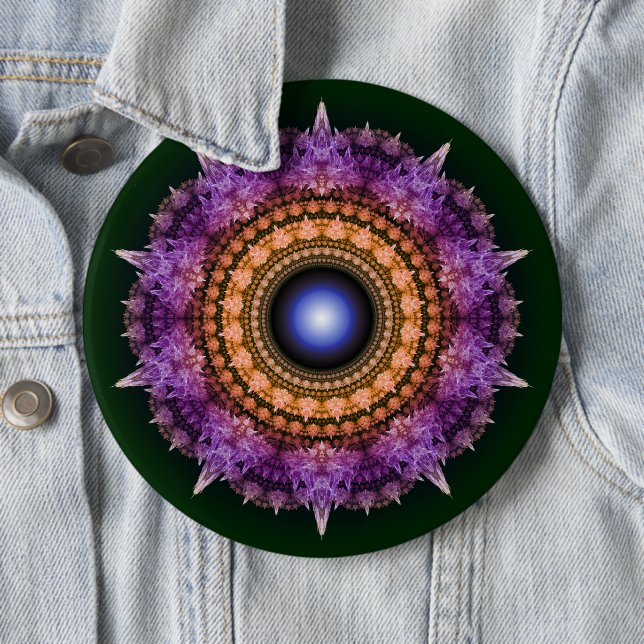 Fractal violet crystal pattern button (In Situ)