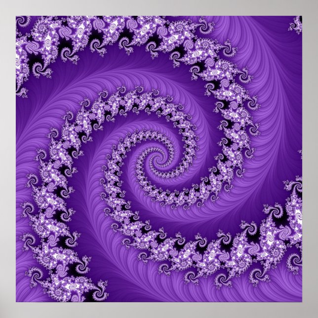Fractal Violet Double Spiral Poster (Front)